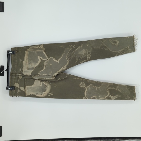 Zara Acid Wash Skinny Denim Jeans Green 10 military army y2k casual hipster - Picture 2 of 6